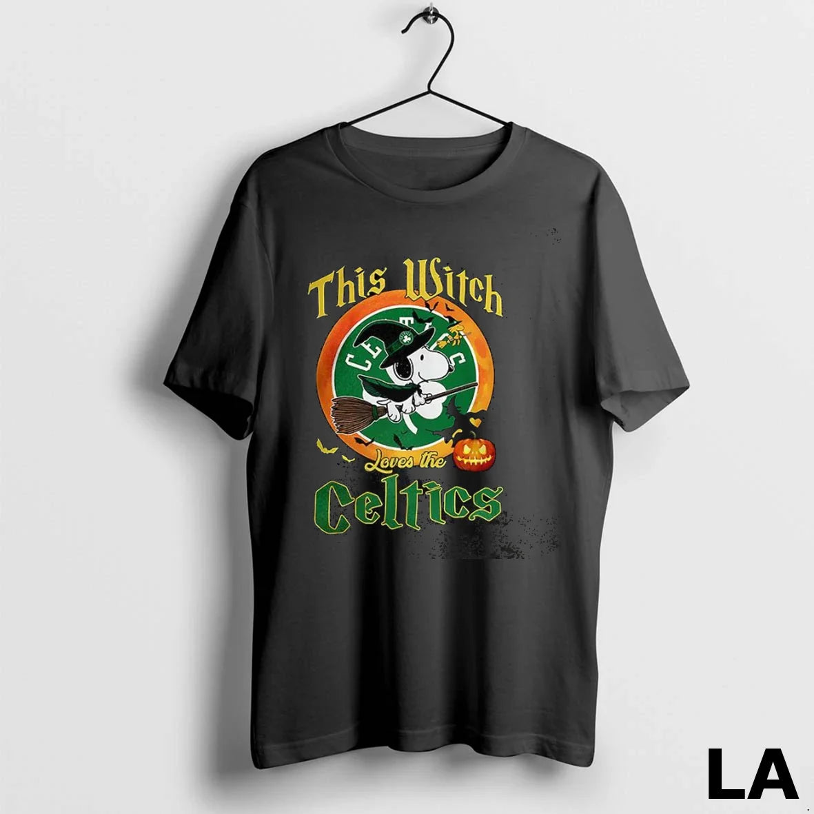 Original Snoopy This Witch Loves Boston Celtics Halloween Long Sleeve