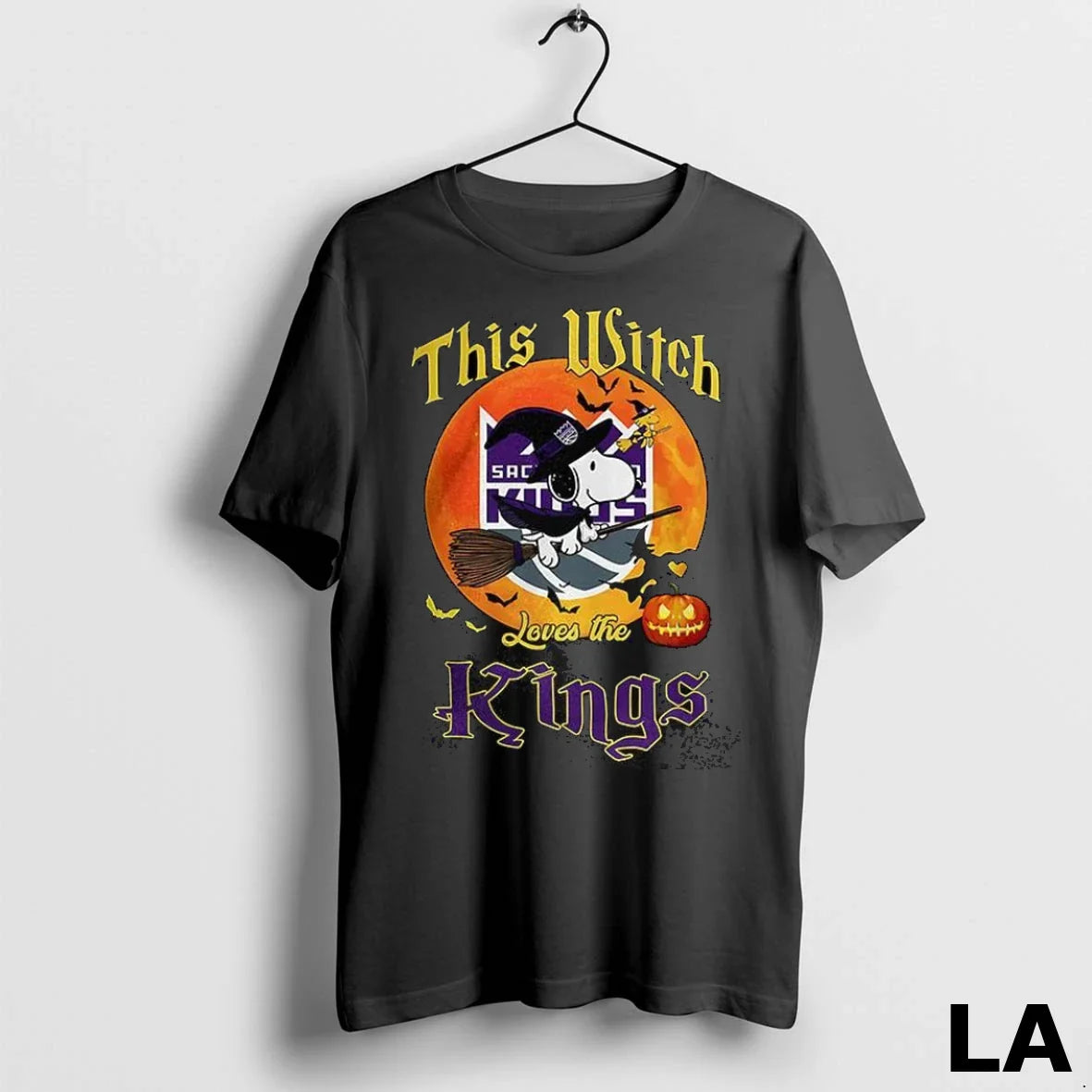 Original Snoopy This Witch Loves Sacramento Kings Halloween Tee