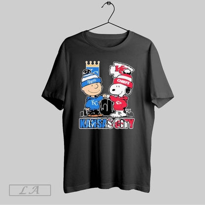 Original Snoopy X Charlie Brown Kansas City Sports Royals X Chiefs