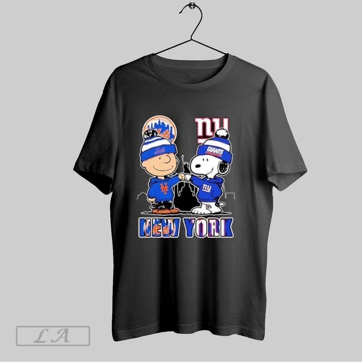 Original Snoopy X Charlie Brown New York Sports Mets X Giants Skyline