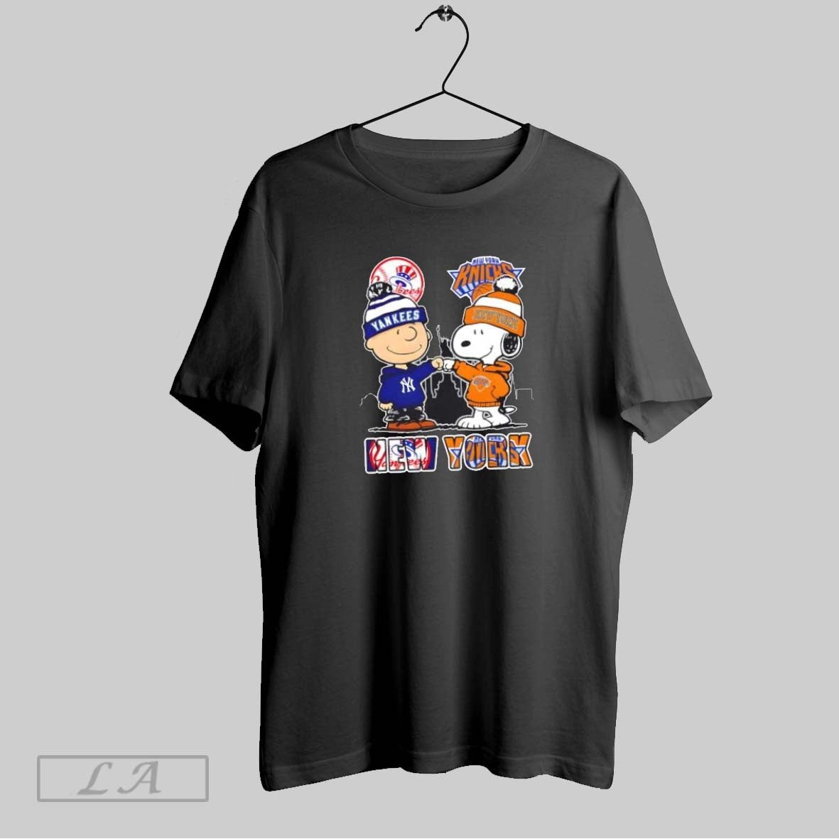 Original Snoopy And Charlie Brown New York Sports Yankees X Knicks