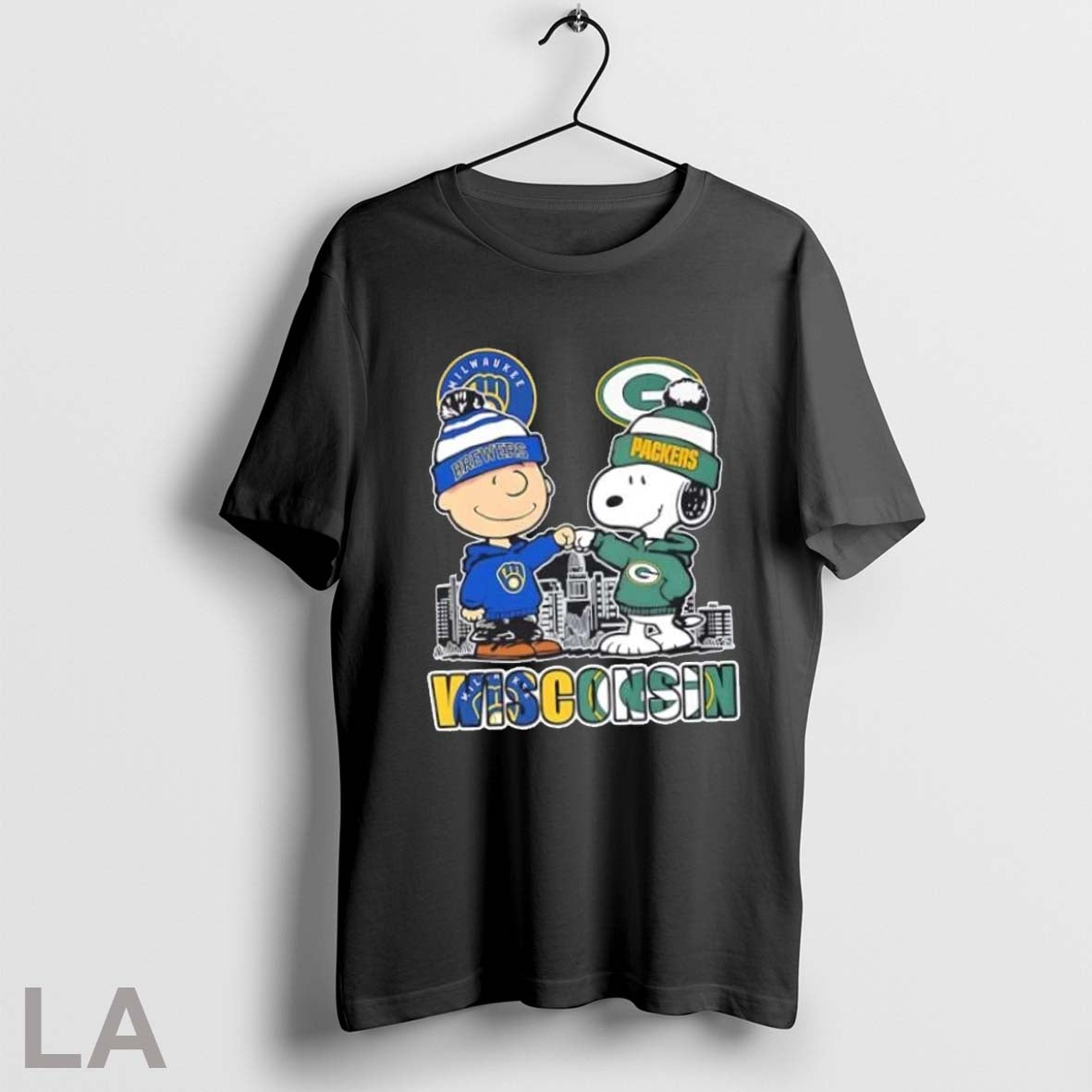 Original Snoopy And Charlie Brown Wisconsin Sports Milwaukee Brewers