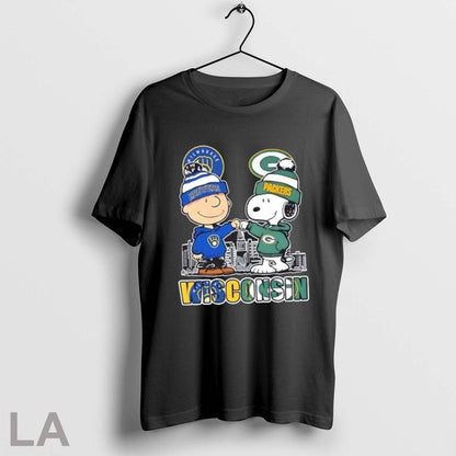 Original Snoopy And Charlie Brown Wisconsin Sports Milwaukee Brewers
