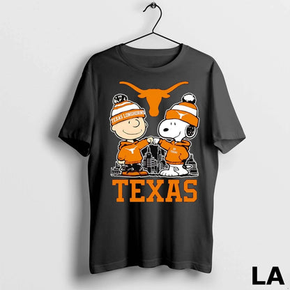 Original Snoopy And Charlie Brown Fist Bump Texas Longhorns Skyline