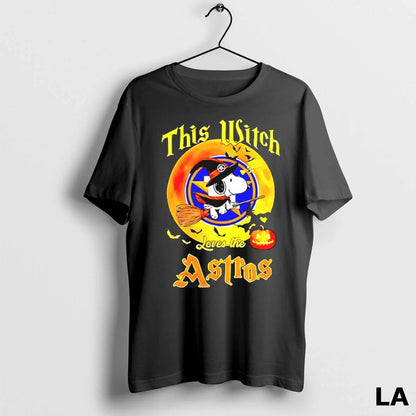 Original Snoopy This Witch Loves Houston Astros Halloween Tank Top