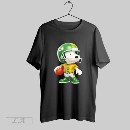 Original Snoopy Wearing Green Bay Packers Football Long Sleeve