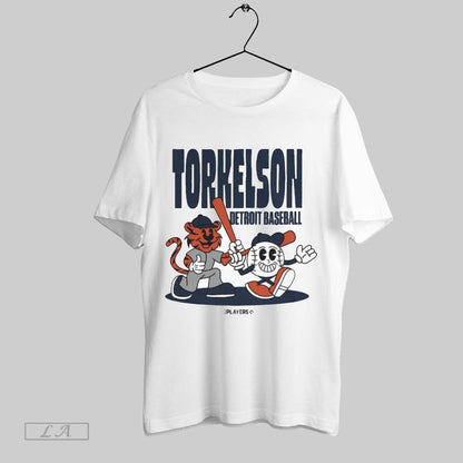 Original Spencer Torkelson Summer Cartoon Detroit Tigers Mascot Tee
