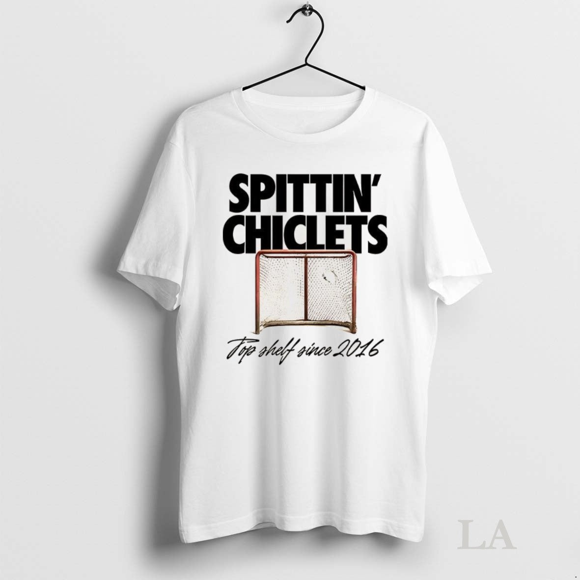 Original Spittin Chiclets Shelf Since 2016 Hockey Goal TShirt Classic