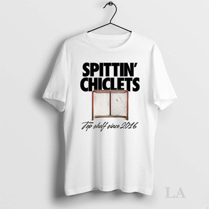 Original Spittin Chiclets Shelf Since 2016 Hockey Goal TShirt Classic