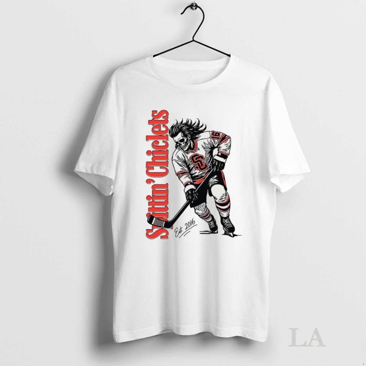 Original Spittin Chiclets Skeleton Hockey Est 2016 Tank Top Modern