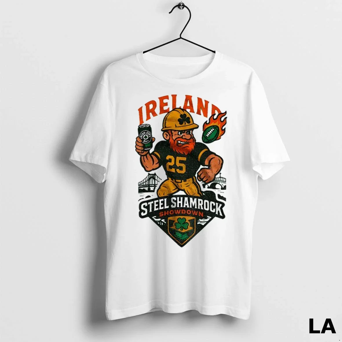 Original Steel Shamrock Showdown Pittsburgh X Ireland Game Tee Retro