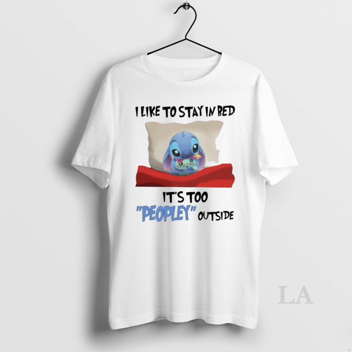 Original Stitch I Like To Stay Bed Its Too Peopley Outside Tank Top