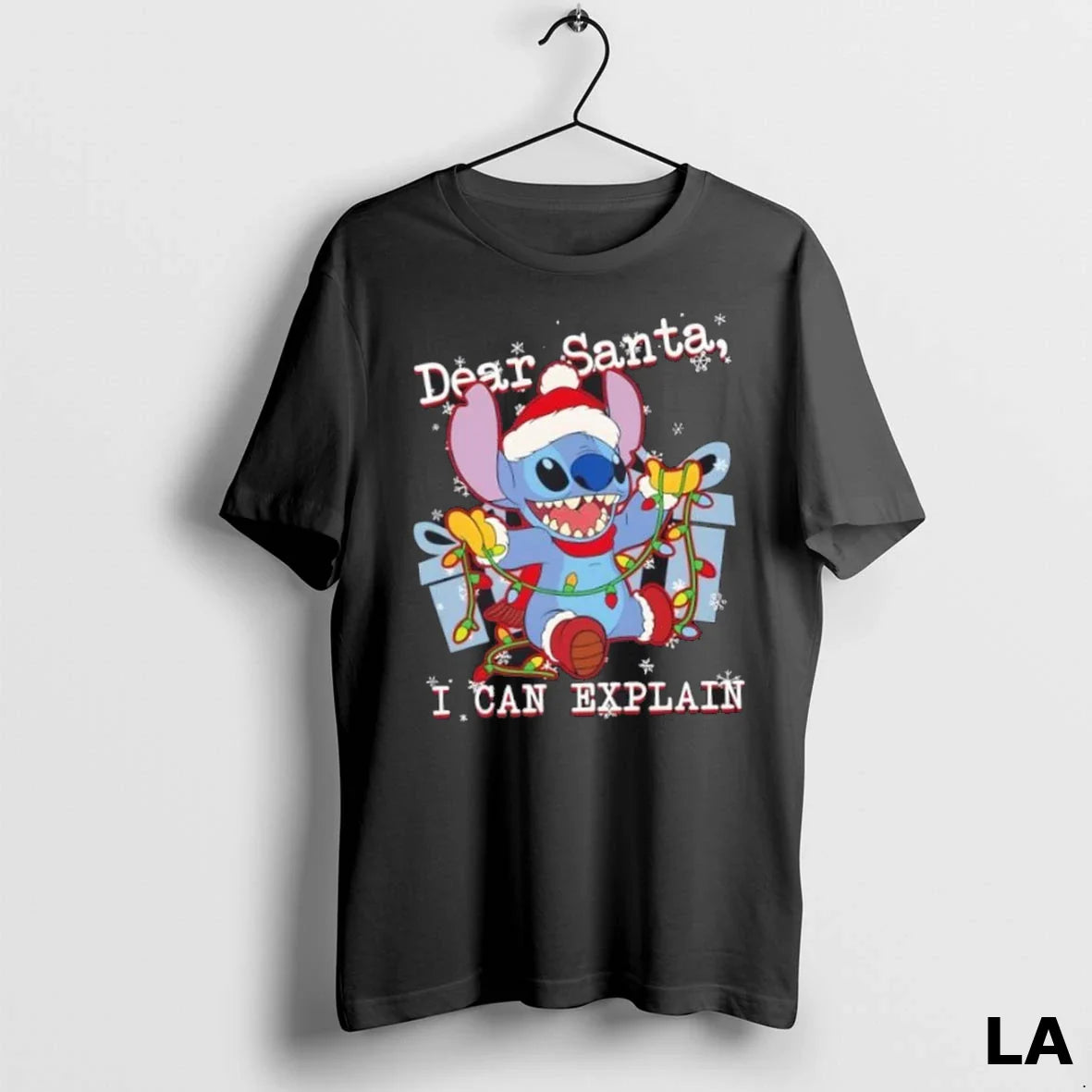 Original Stitch Dear Santa I Can Explain Shirt Premium Look