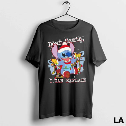 Original Stitch Dear Santa I Can Explain Shirt Premium Look