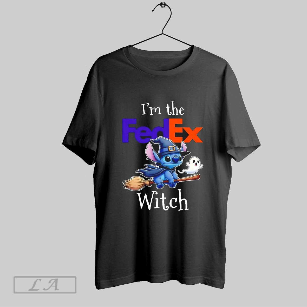 Original Stitch Riding Broomstick Im Fedex Witch Halloween TShirt