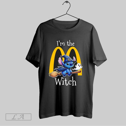 Original Stitch Riding Broomstick Im Mcdonalds Witch Halloween TShirt