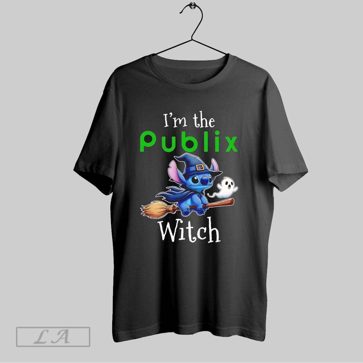 Original Stitch Riding Broomstick Im Publix Witch Halloween Tee