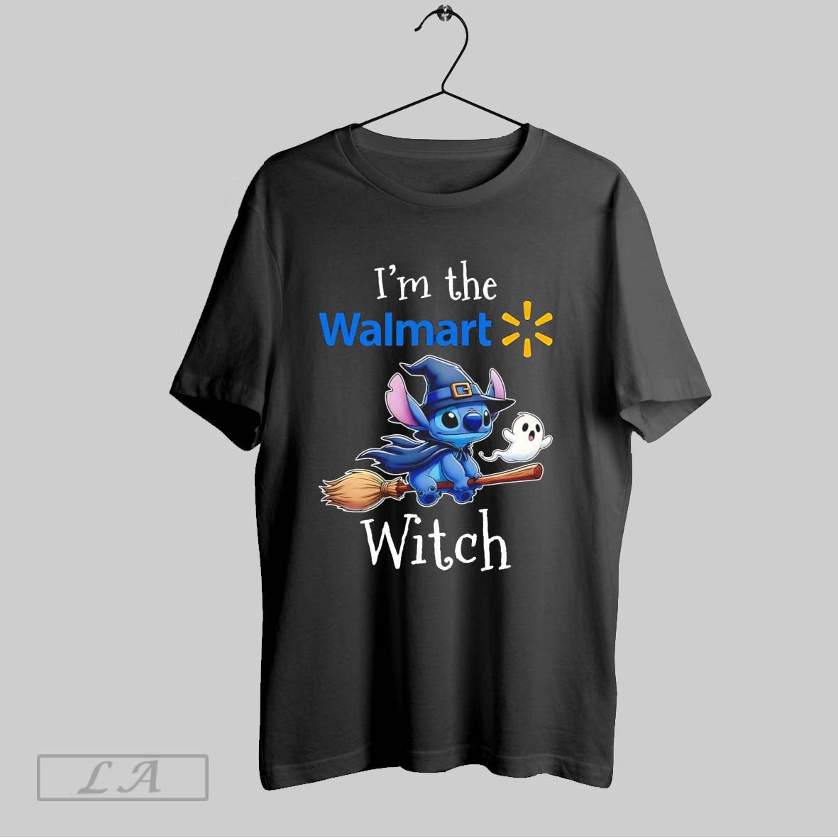 Original Stitch Riding Broomstick Im Walmart Witch Halloween Tee