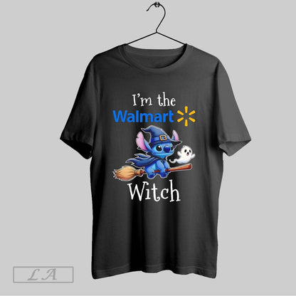 Original Stitch Riding Broomstick Im Walmart Witch Halloween Tee