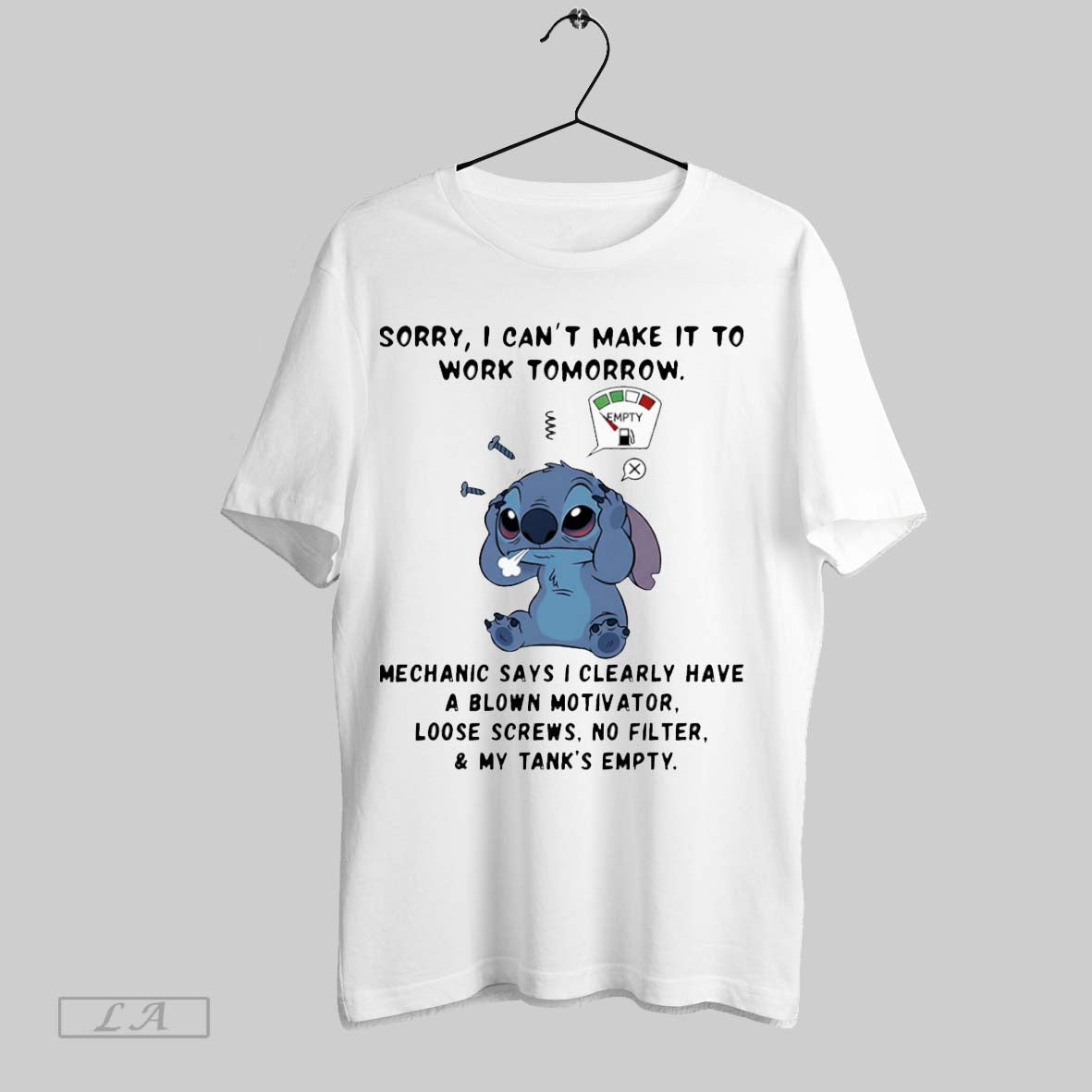 Original Stitch Sorry I Cant Make It To Work Tomorrow Mechanic Says I