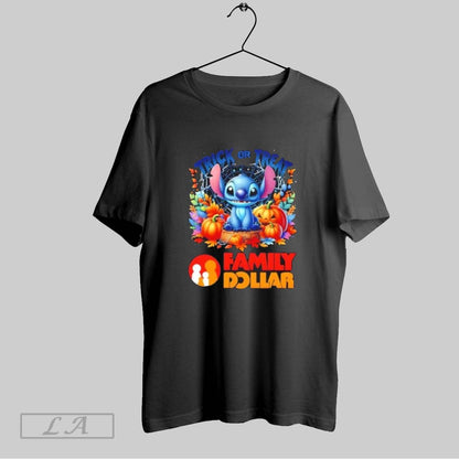 Original Stitch X Family Dollar Pizza Trick Or Treat Halloween TShirt