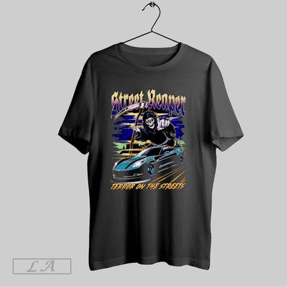 Original Street Reaper Grim Reaper Car Terror Streets Halloween Tee