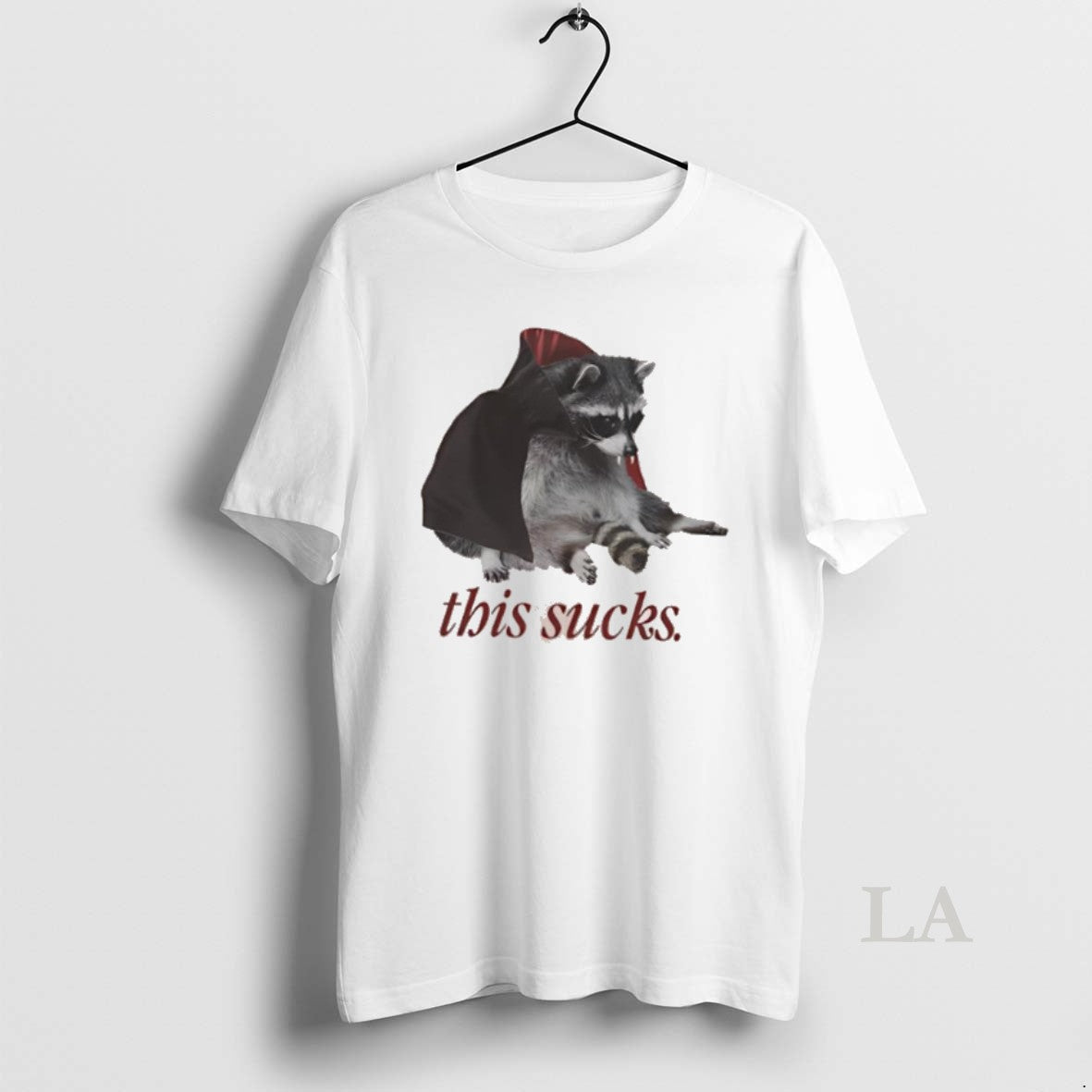 Original Sucks Halloween Vampire Raccoon Tee Retro Apparel