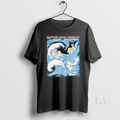Original Surfing Sushi Dragons Hoodie Trendy Look