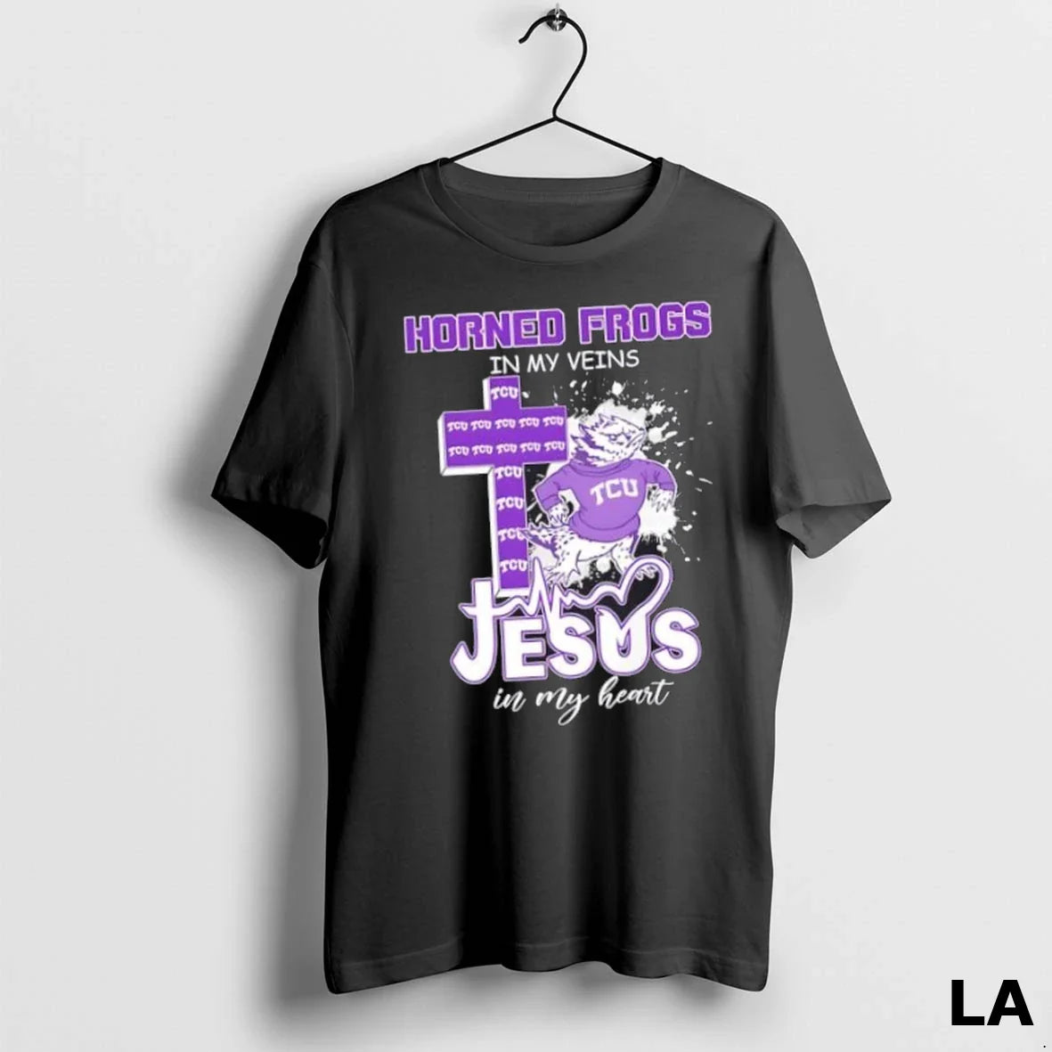 Original Tcu Horned Frogs My Veins Jesus My Heart Cross Mascot