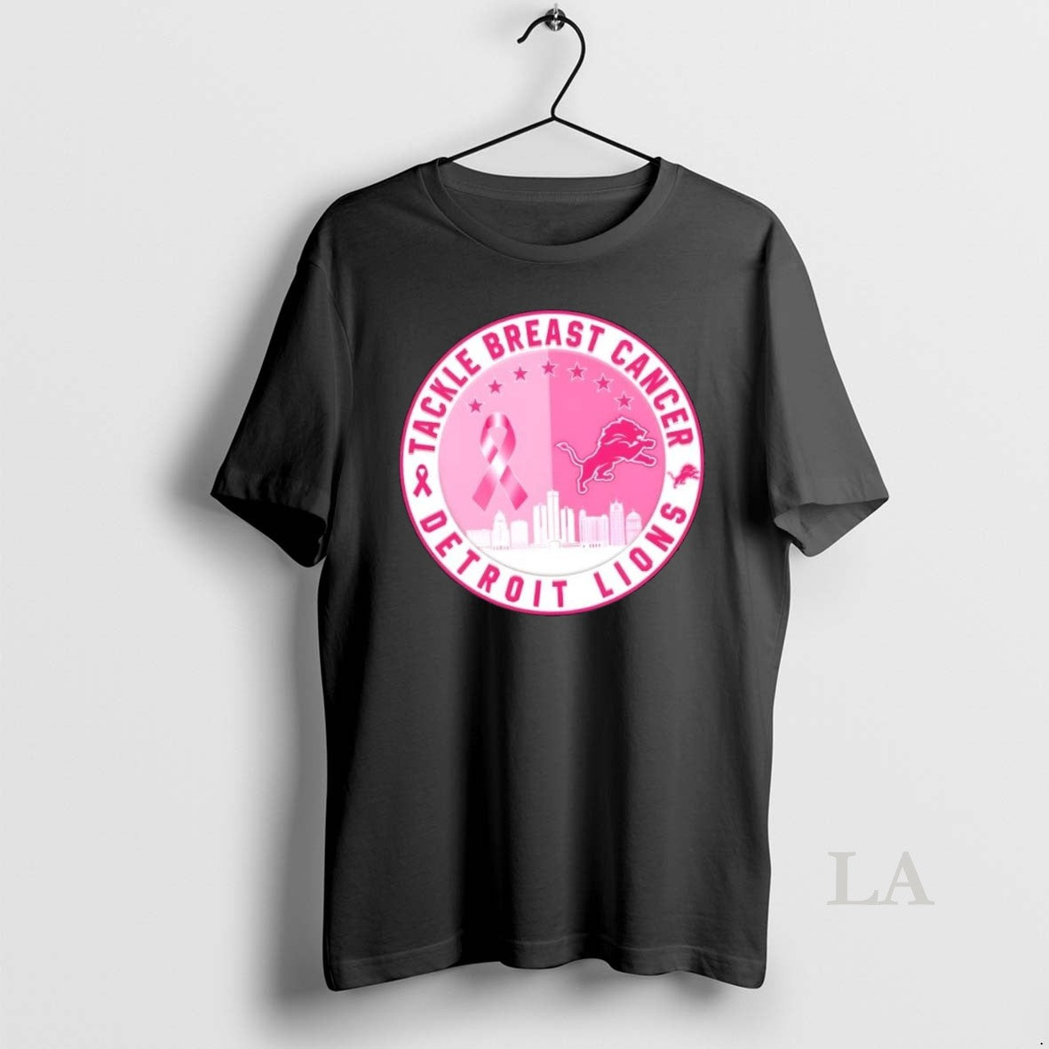 Original Tackle Breast Cancer Detroit Lions Football Skyline
