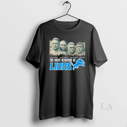 Original Mount Rushmore Detroit Lions Legends Tee Authentic Art