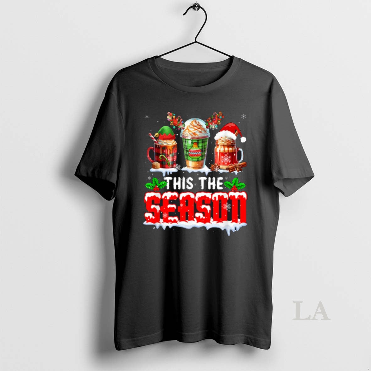 Original Season Three Santa Reindeer Elf Coffee Cups TShirt Modern