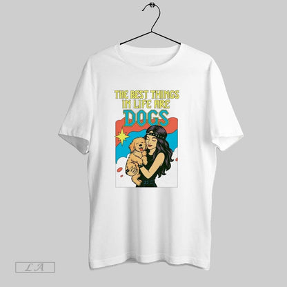 Original Best Things Life Are Dogs Ladies TShirt Modern Apparel