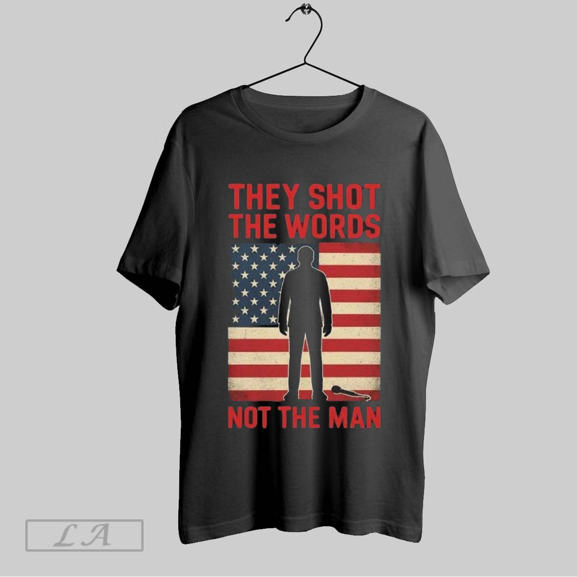 Original They Shot Words Not Pray Charlie Kirk Usa Flag Long Sleeve