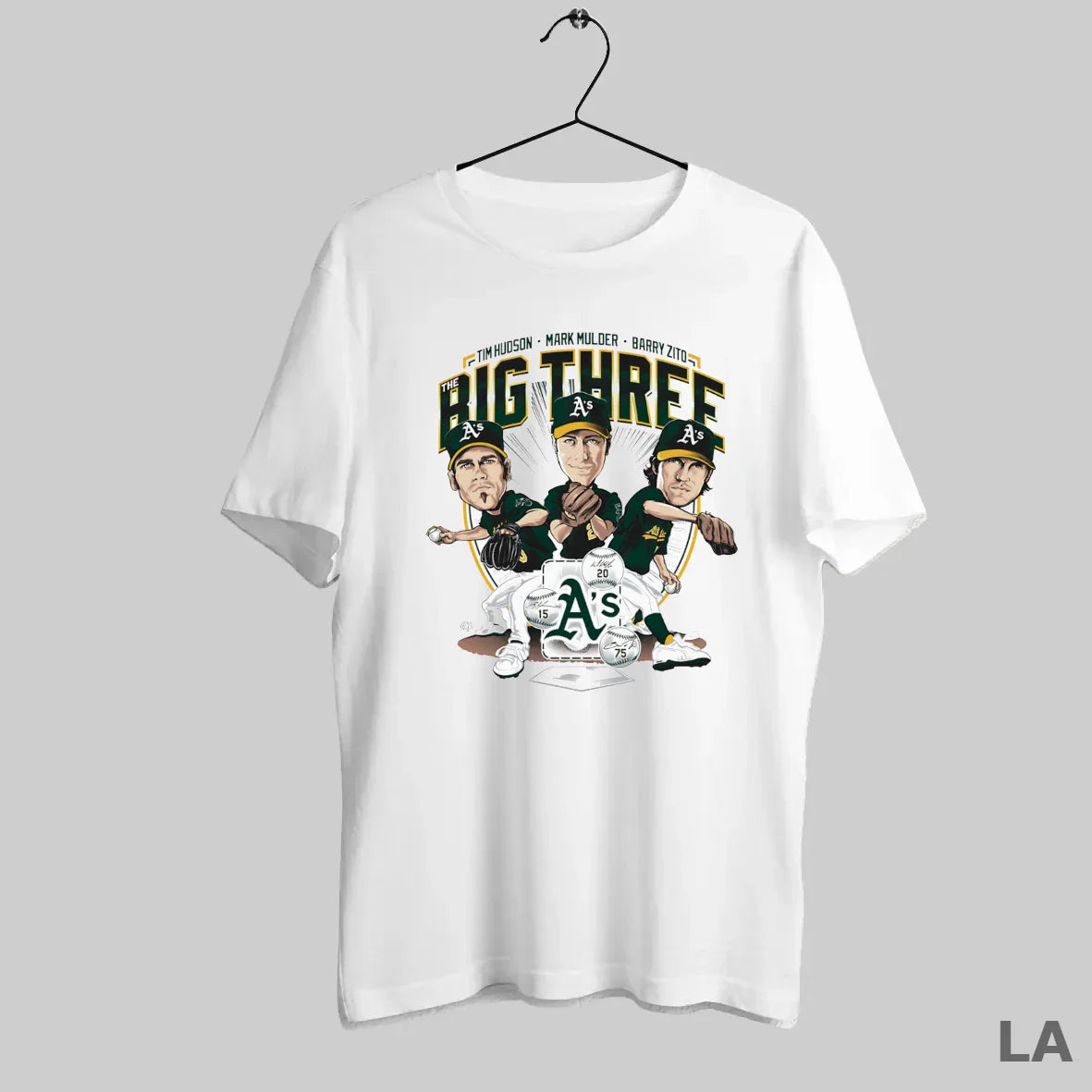 Original Tim Hudson Mark Mulder Barry Zito Big Three Shirt Designer