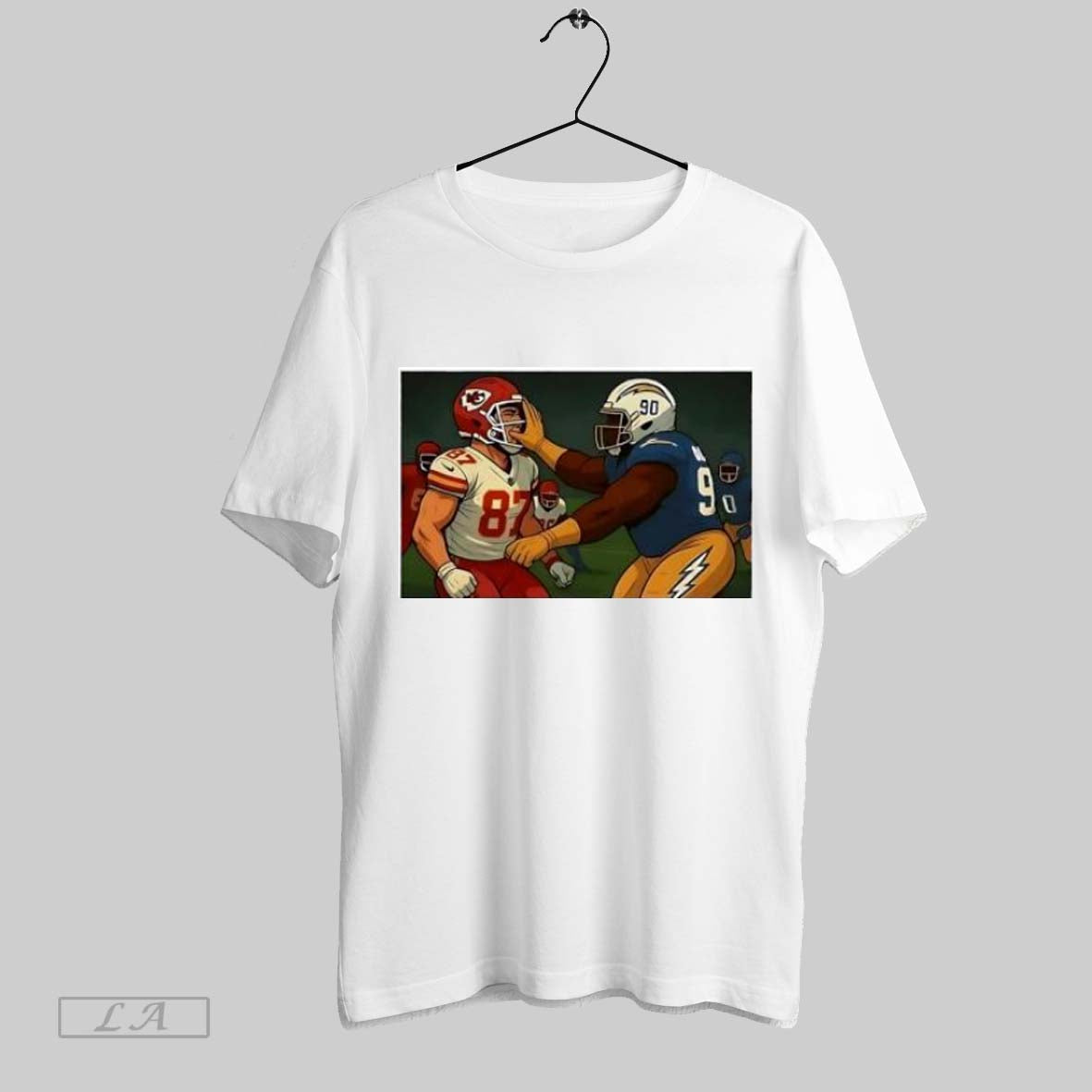 Original Travis Kelce Smacked Chargers Cartoon Tee Designer Design