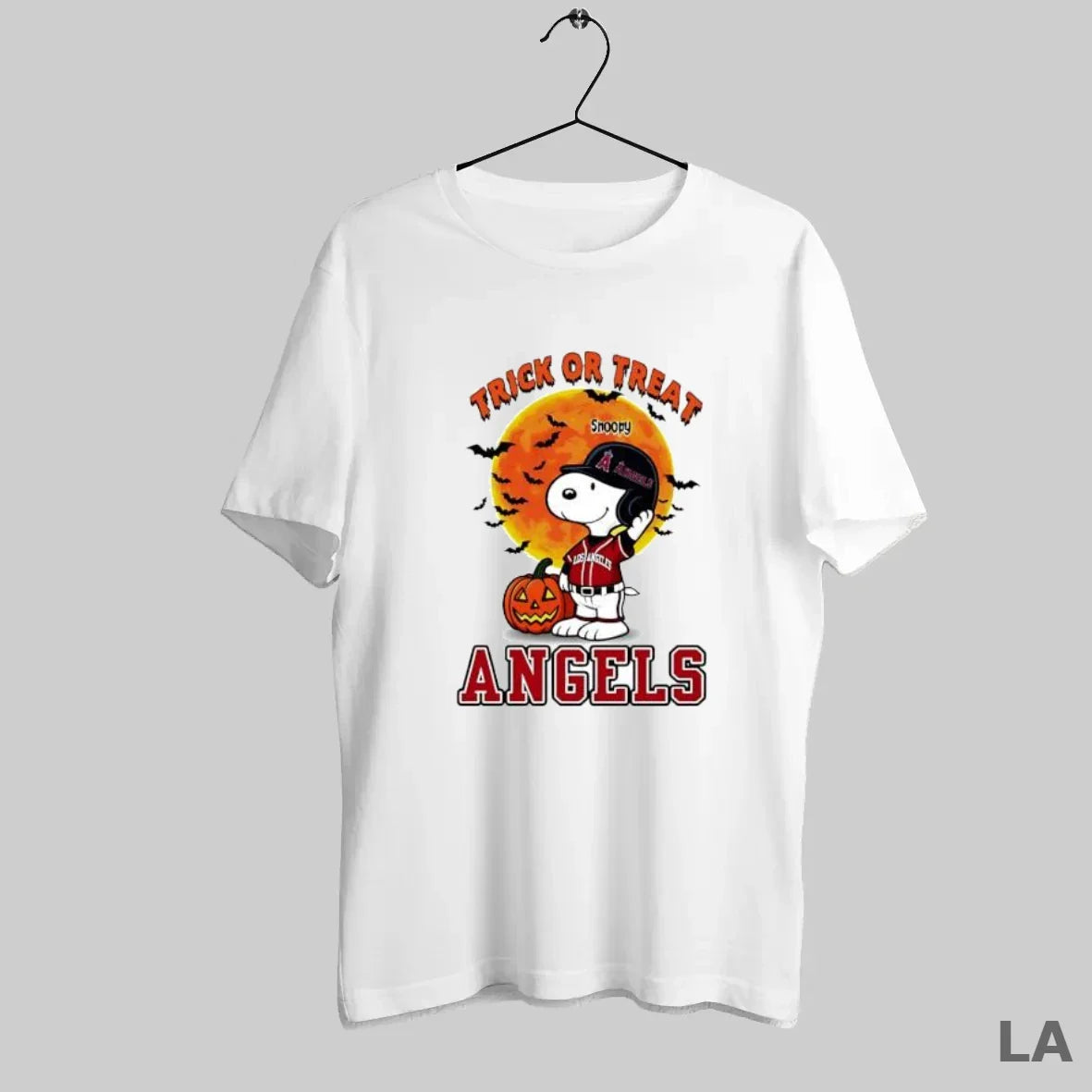 Original Trick Or Treat Los Angeles Angels Snoopy Halloween Hoodie