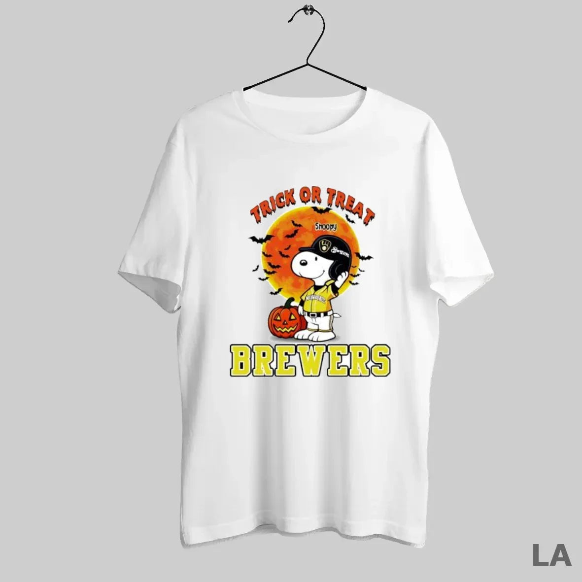 Original Trick Or Treat Milwaukee Brewers Snoopy Halloween Long