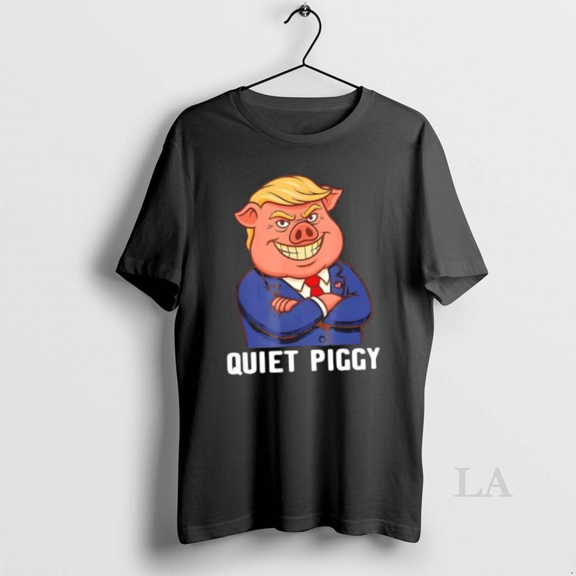 Original Trump Hair Quiet Piggy Sarcastic Pig Cartoon Long Sleeve