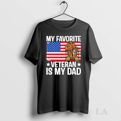 Original Us Flag My Favorite Veteran Is My Dad TShirt Exclusive Outfit