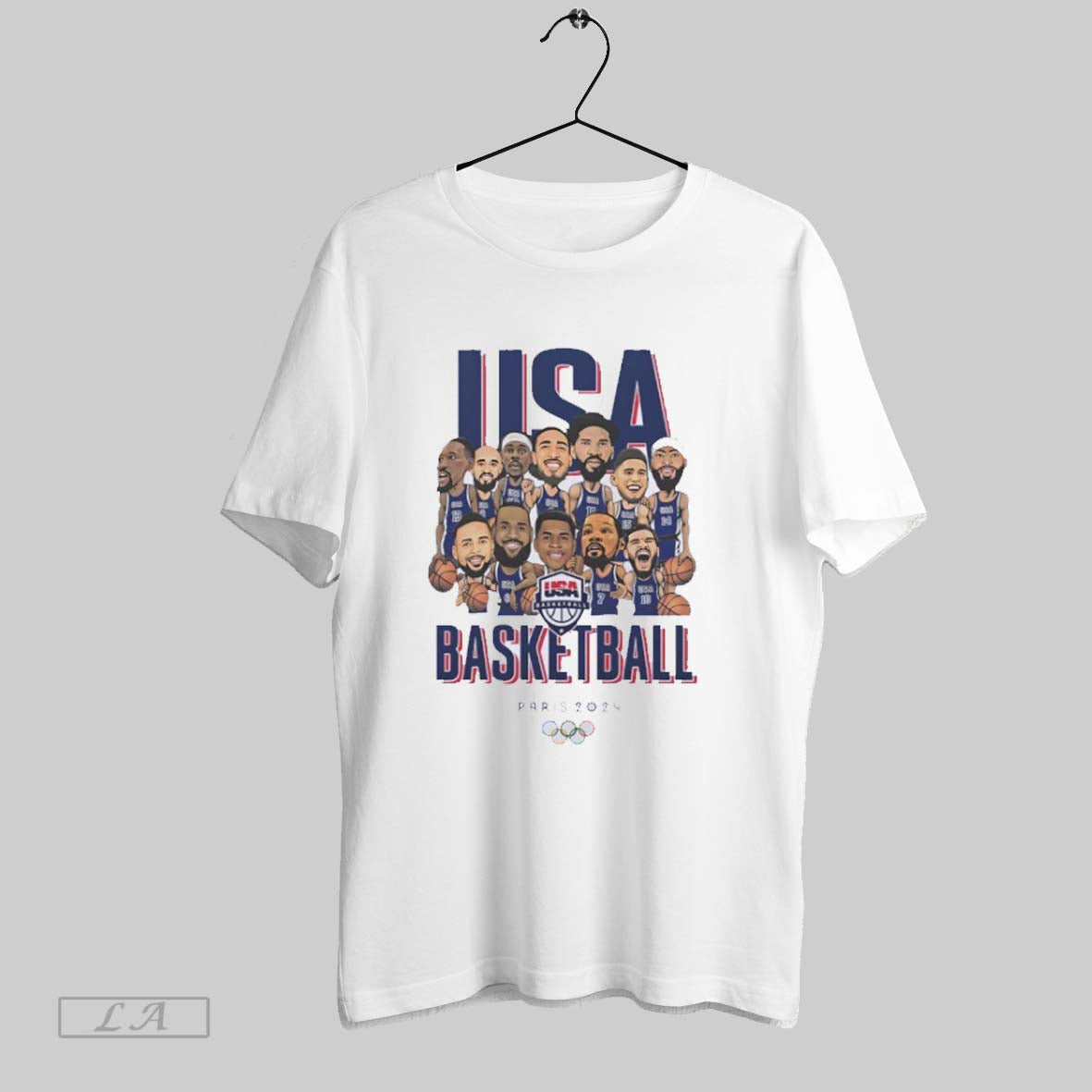 Original Usa Basketball Paris Olympic 2024 Tee Authentic Merch