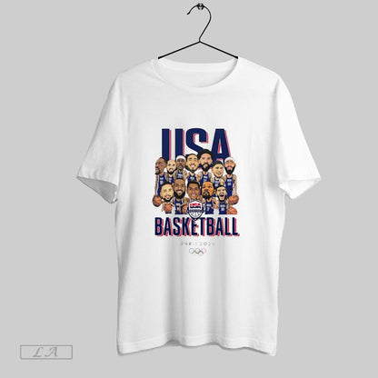 Original Usa Basketball Usa Paris 2024 Cartoon Long Sleeve Stylish