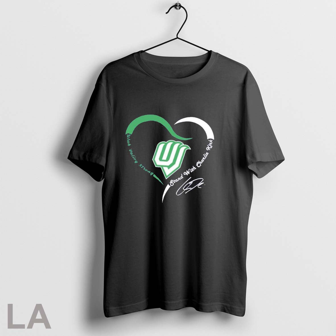Original Utah Valley Strong Stand Charlie Kirk Heart Signature Tee