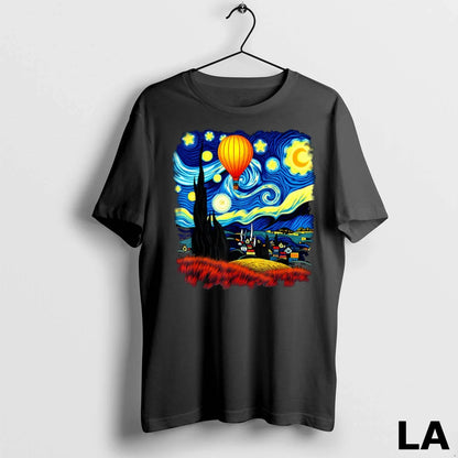 Original Van Gogh Hot Air Balloon Starry Night Shirt Stylish Fashion