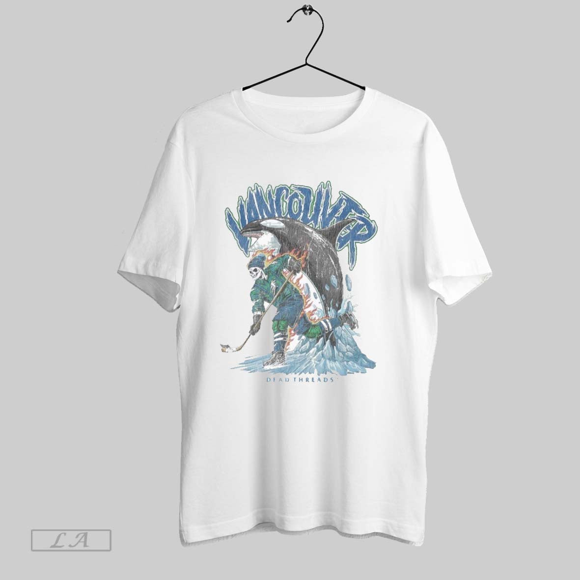 Original Vancouver Canucks Dead Threads Skeleton Shirt Retro Apparel