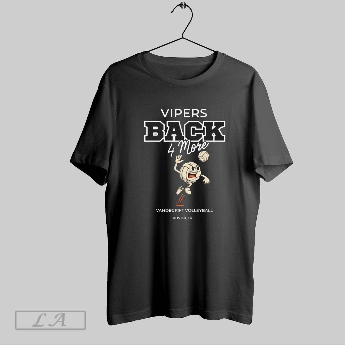 Original Vandegrift Vipers Back 4 More Volleyball Mascot Tee Trendy