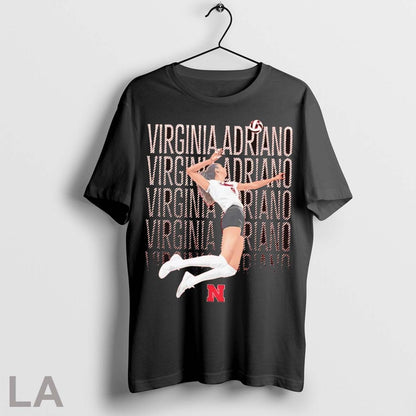 Original Virginia Adriano Jump Illustrated Nebraska Volleyball Tee
