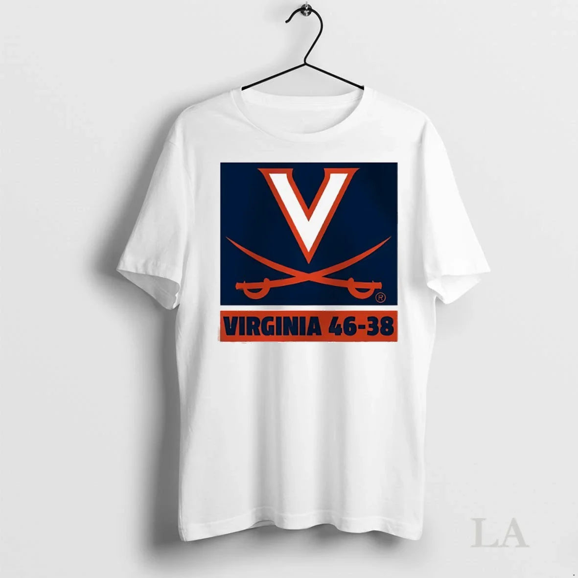 Original Virginia Cavaliers Football 46 38 Logo Tee Retro Art