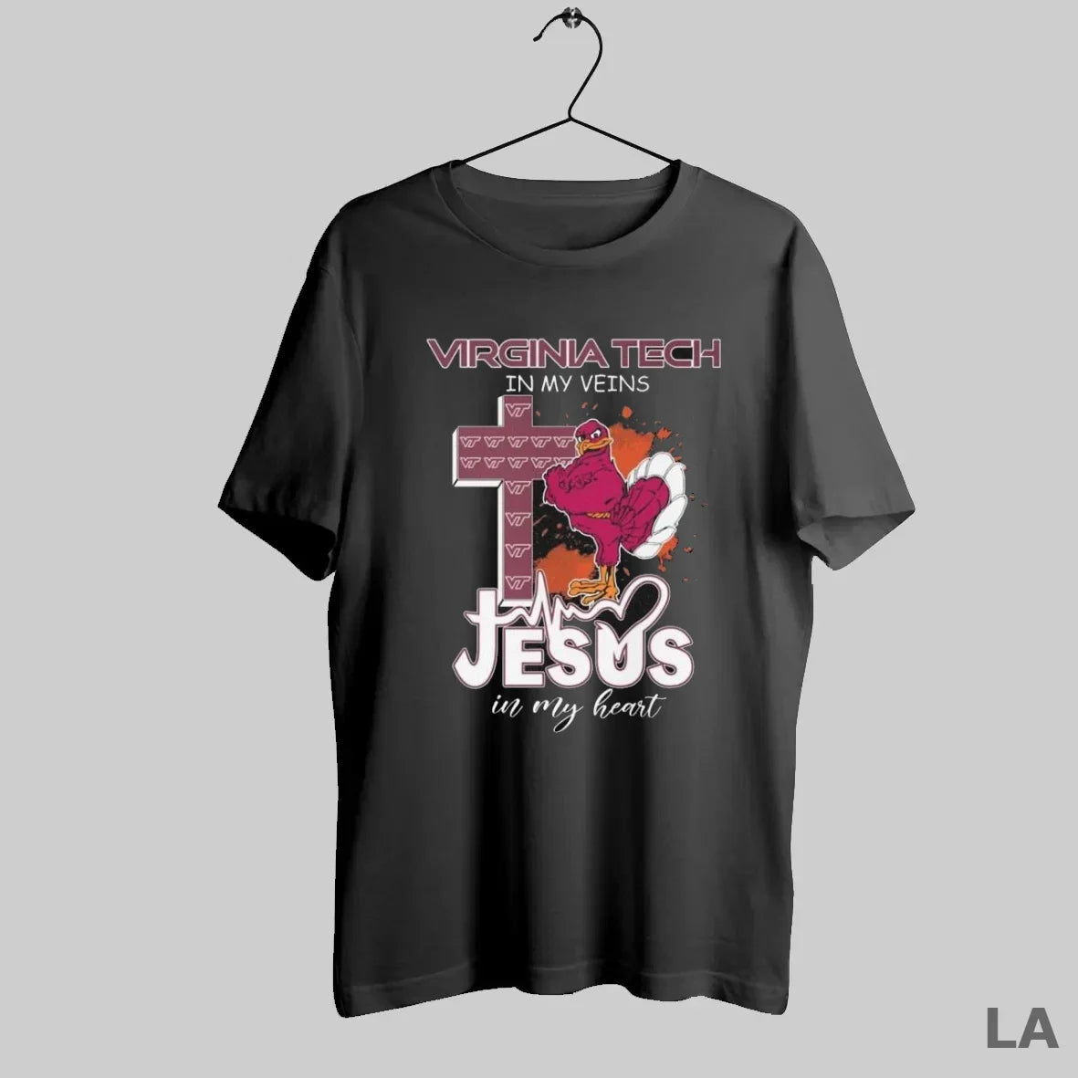 Original Virginia Tech Hokies My Veins Jesus My Heart Mascot 2025