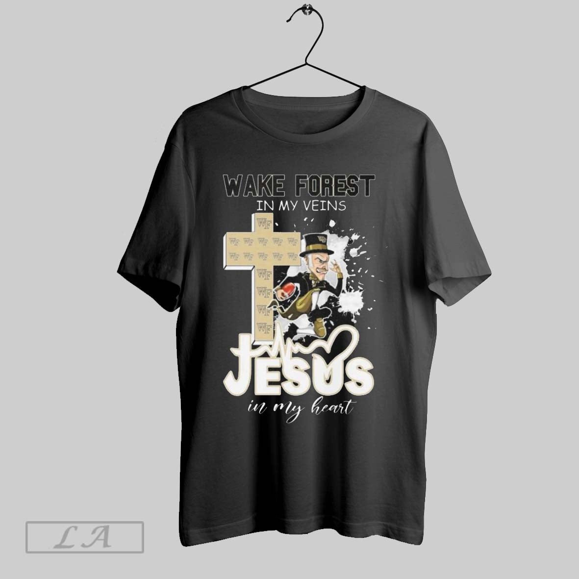 Original Wake Forest Mascot My Veins Jesus My Heart 2025 Long Sleeve